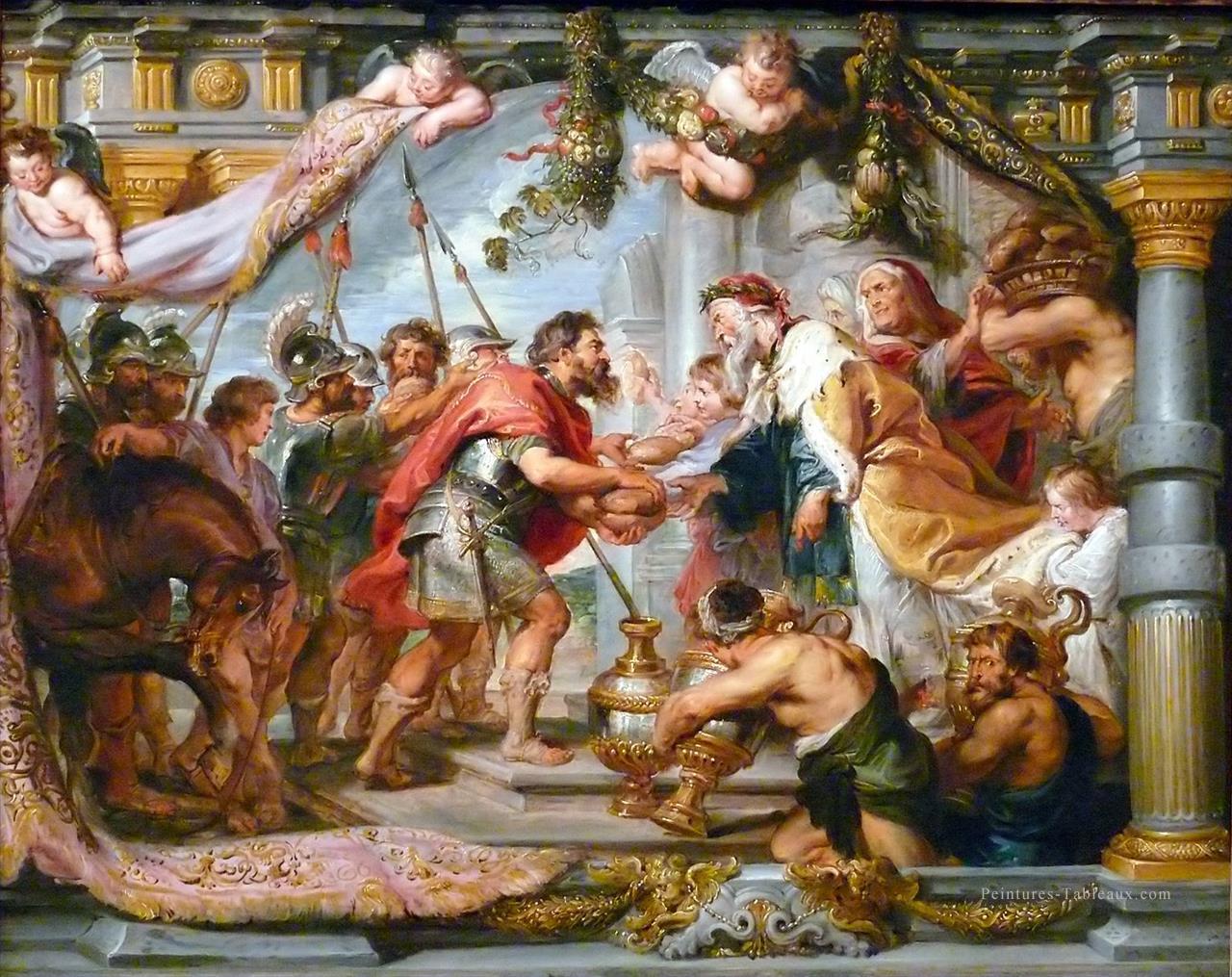 La rencontre d’Abraham et Melchizédek Baroque Peter Paul Rubens Peintures à l'huile